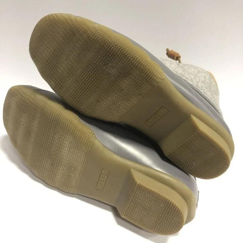 Sperry Women’s Saltwater, Gray Rain Booties, Size 8.5 M
